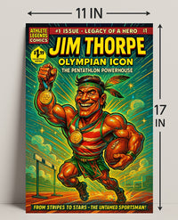 Jim Thorpe Olympian Icon Wall Art Print PosterGoat