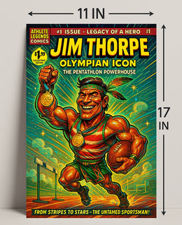 Jim Thorpe Olympian Icon Wall Art Print PosterGoat