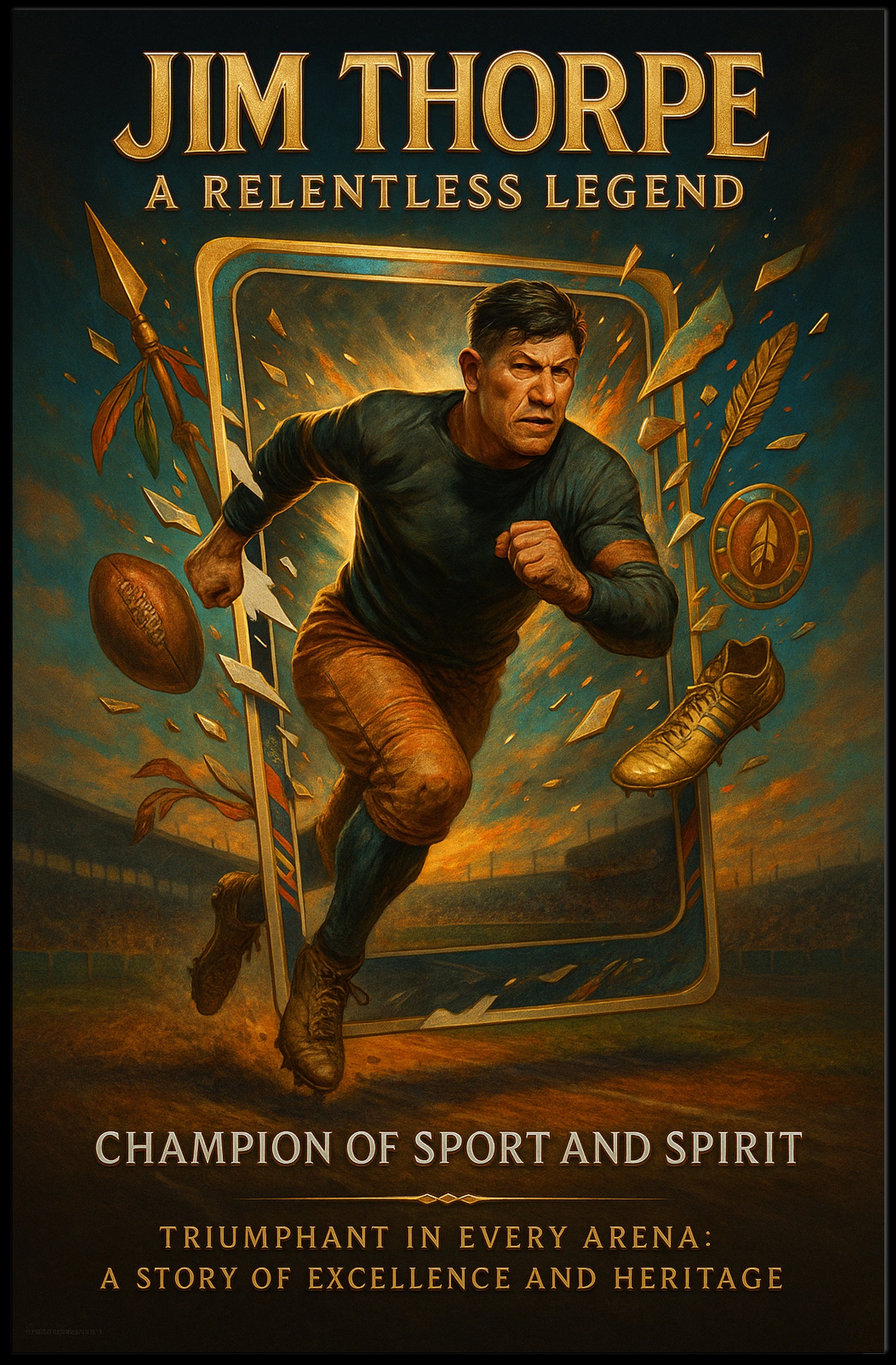 Jim Thorpe Relentless Legend Wall Art PosterGoat