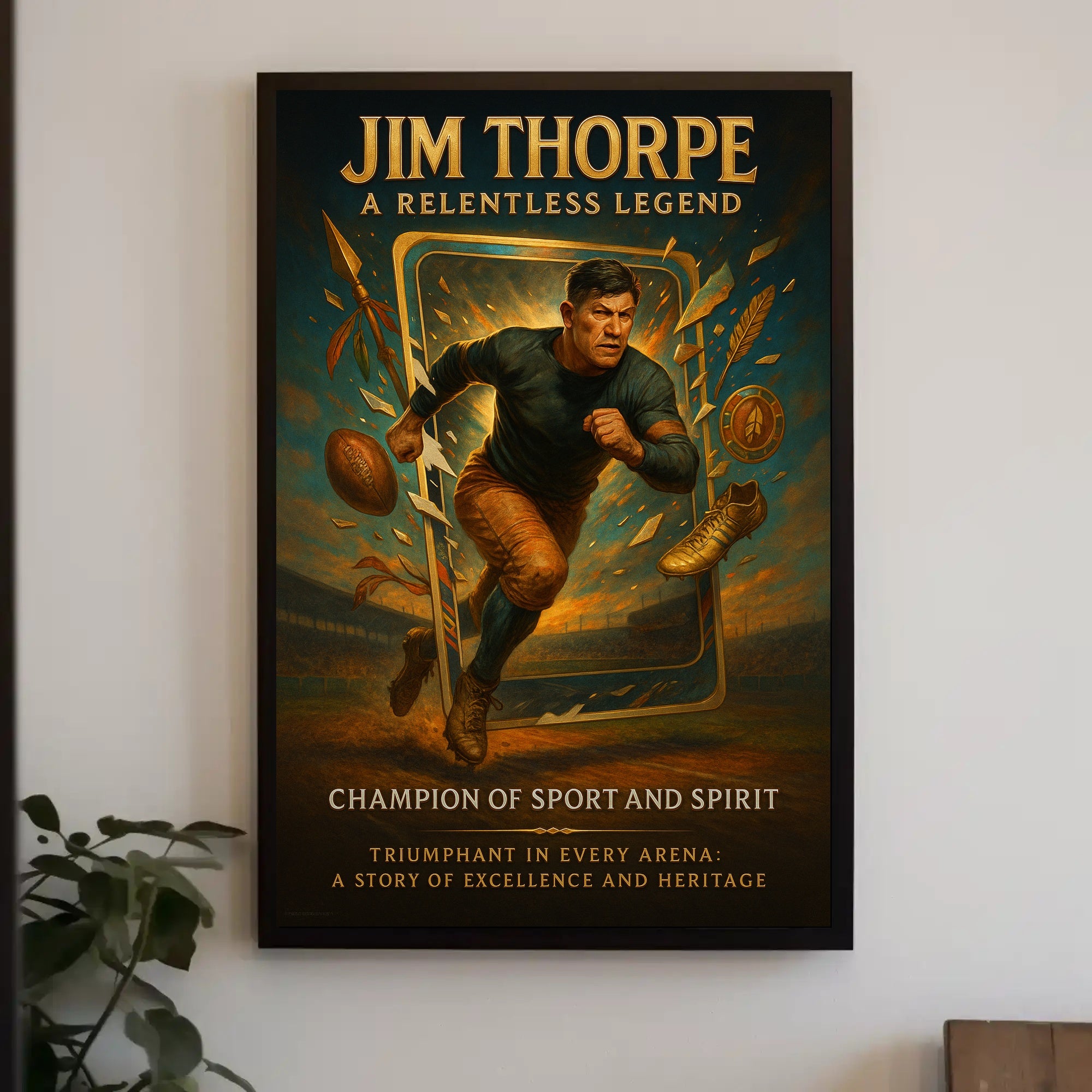 Jim Thorpe Relentless Legend Wall Art PosterGoat