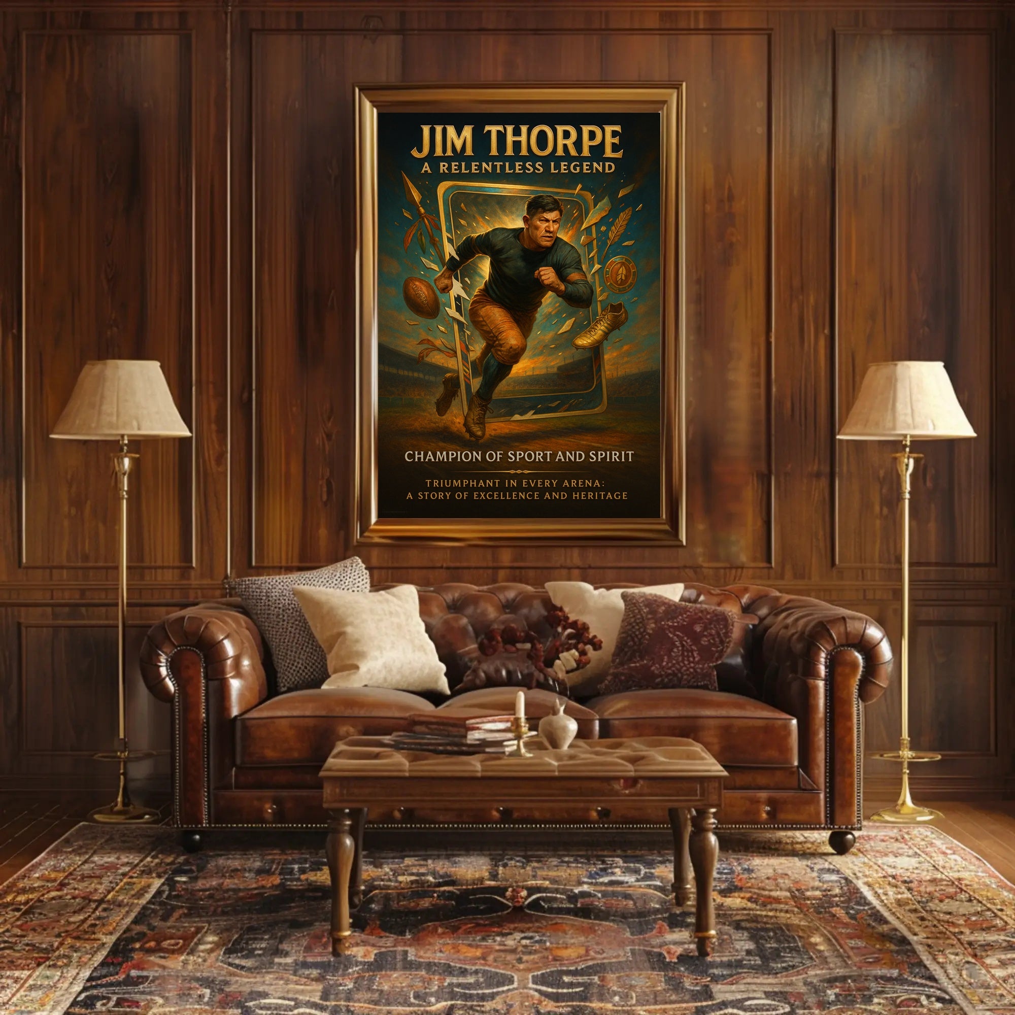 Jim Thorpe Relentless Legend Wall Art PosterGoat