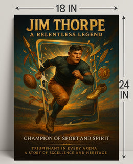 Jim Thorpe Relentless Legend Wall Art PosterGoat