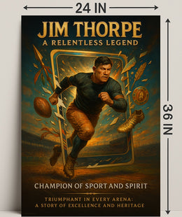 Jim Thorpe Relentless Legend Wall Art PosterGoat