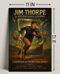 Jim Thorpe Relentless Legend Wall Art PosterGoat