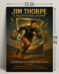 Jim Thorpe Relentless Legend Wall Art PosterGoat