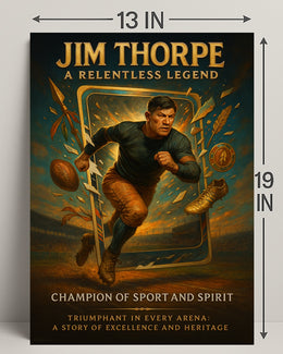 Jim Thorpe Relentless Legend Wall Art PosterGoat