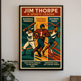 Jim Thorpe Sports Legend Wall Art Print PosterGoat