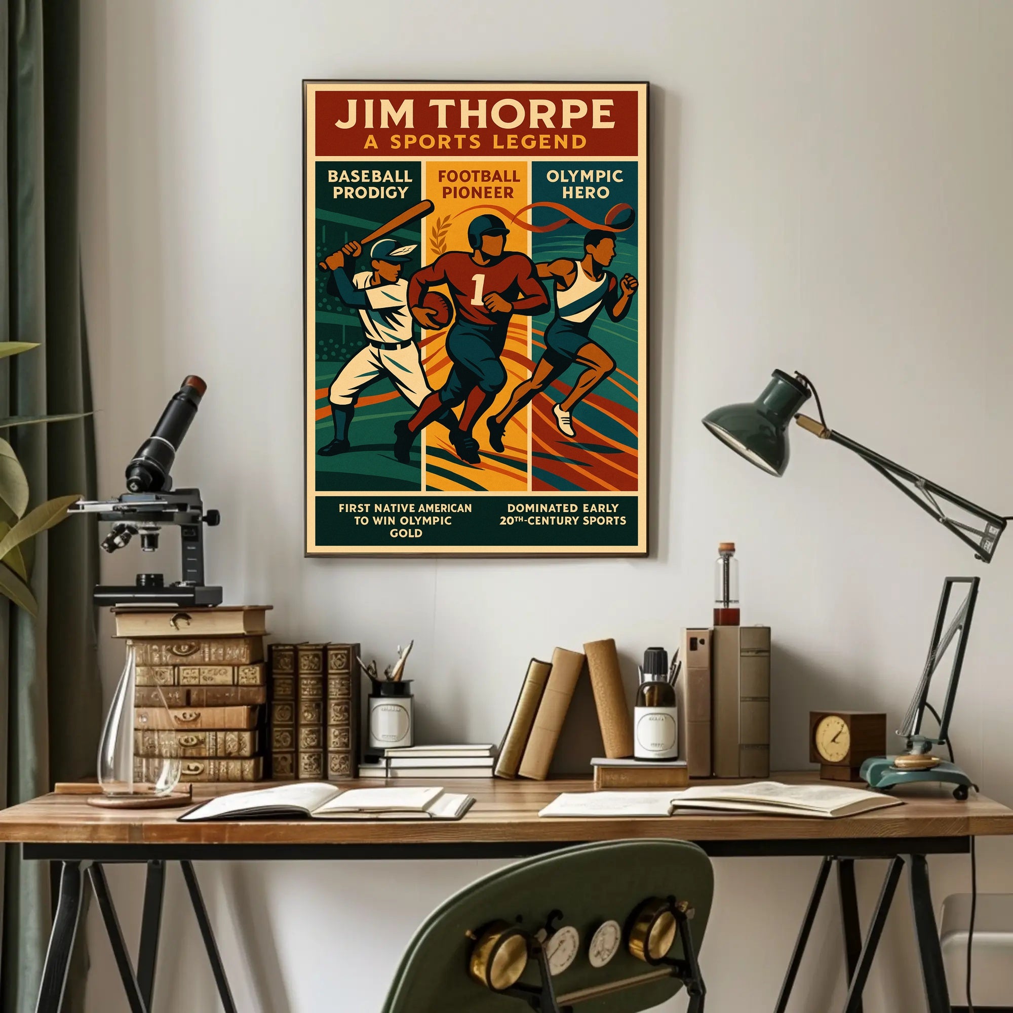 Jim Thorpe Sports Legend Wall Art Print PosterGoat