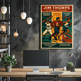 Jim Thorpe Sports Legend Wall Art Print PosterGoat