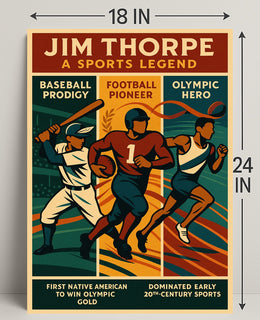 Jim Thorpe Sports Legend Wall Art Print PosterGoat