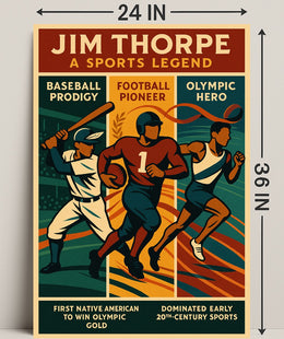 Jim Thorpe Sports Legend Wall Art Print PosterGoat