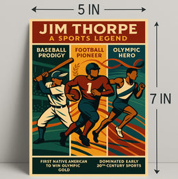 Jim Thorpe Sports Legend Wall Art Print PosterGoat