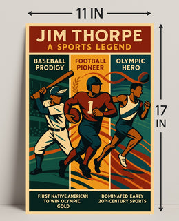 Jim Thorpe Sports Legend Wall Art Print PosterGoat