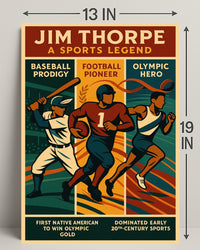 Jim Thorpe Sports Legend Wall Art Print PosterGoat