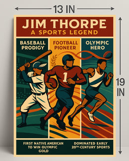 Jim Thorpe Sports Legend Wall Art Print PosterGoat