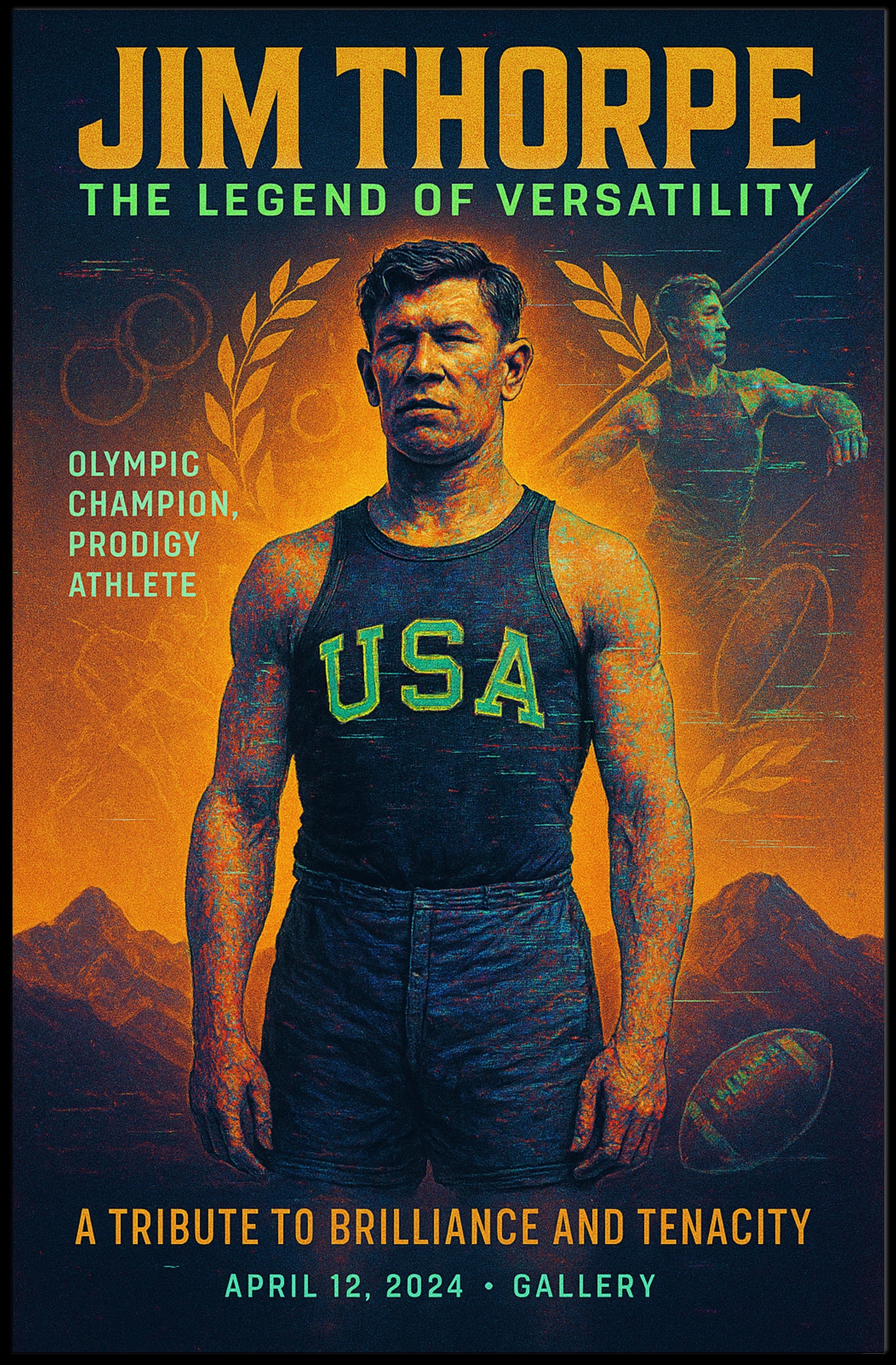 Jim Thorpe The Legend of Versatility Poster PosterGoat