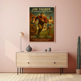 Jim Thorpe Three Sports Legend Poster PosterGoat