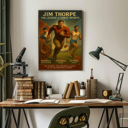 Jim Thorpe Three Sports Legend Poster PosterGoat