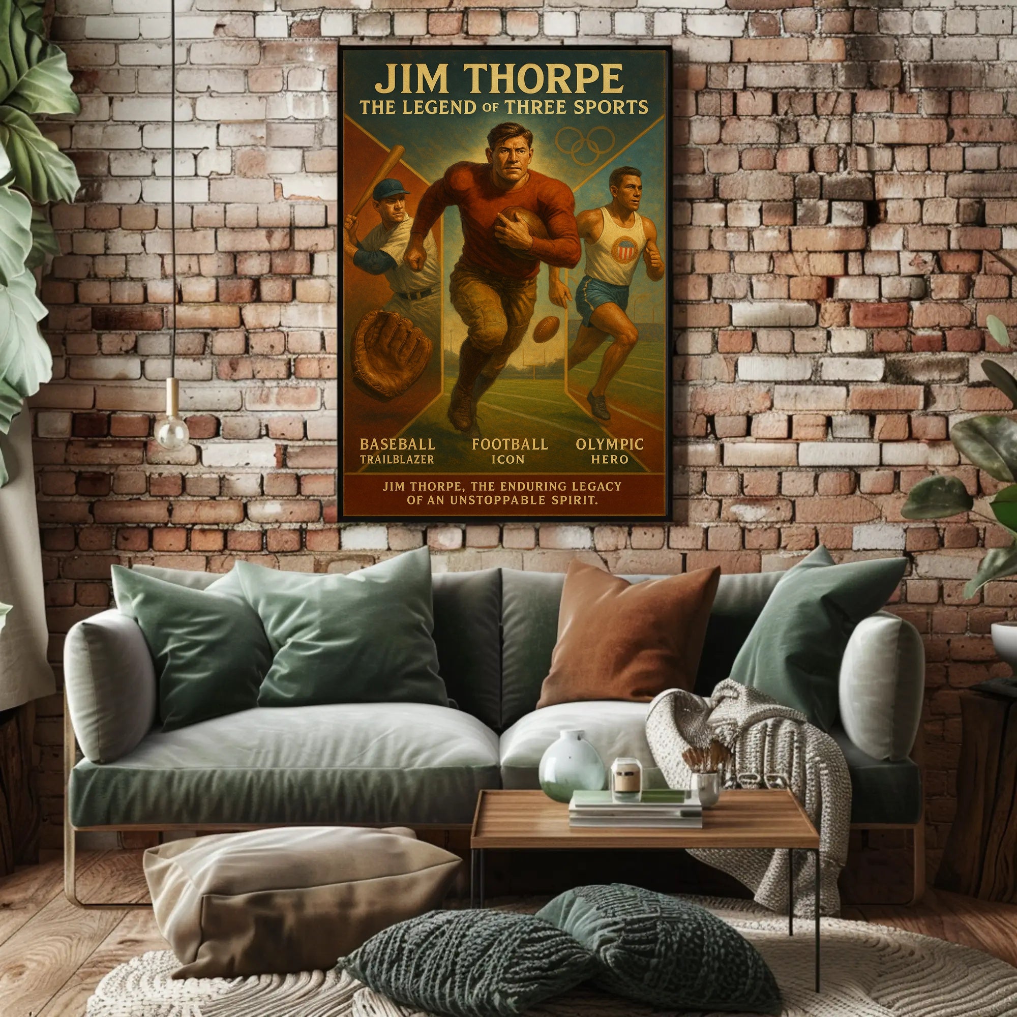 Jim Thorpe Three Sports Legend Poster PosterGoat