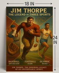 Jim Thorpe Three Sports Legend Poster PosterGoat