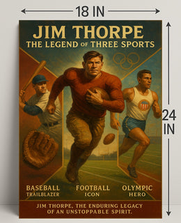 Jim Thorpe Three Sports Legend Poster PosterGoat