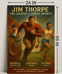 Jim Thorpe Three Sports Legend Poster PosterGoat