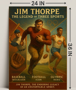 Jim Thorpe Three Sports Legend Poster PosterGoat