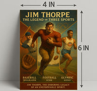 Jim Thorpe Three Sports Legend Poster PosterGoat