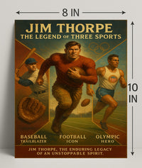 Jim Thorpe Three Sports Legend Poster PosterGoat