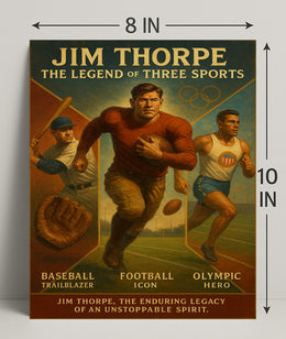 Jim Thorpe Three Sports Legend Poster PosterGoat