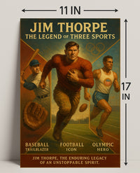 Jim Thorpe Three Sports Legend Poster PosterGoat