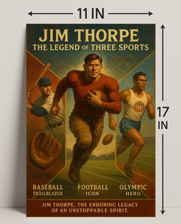 Jim Thorpe Three Sports Legend Poster PosterGoat