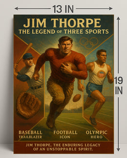 Jim Thorpe Three Sports Legend Poster PosterGoat