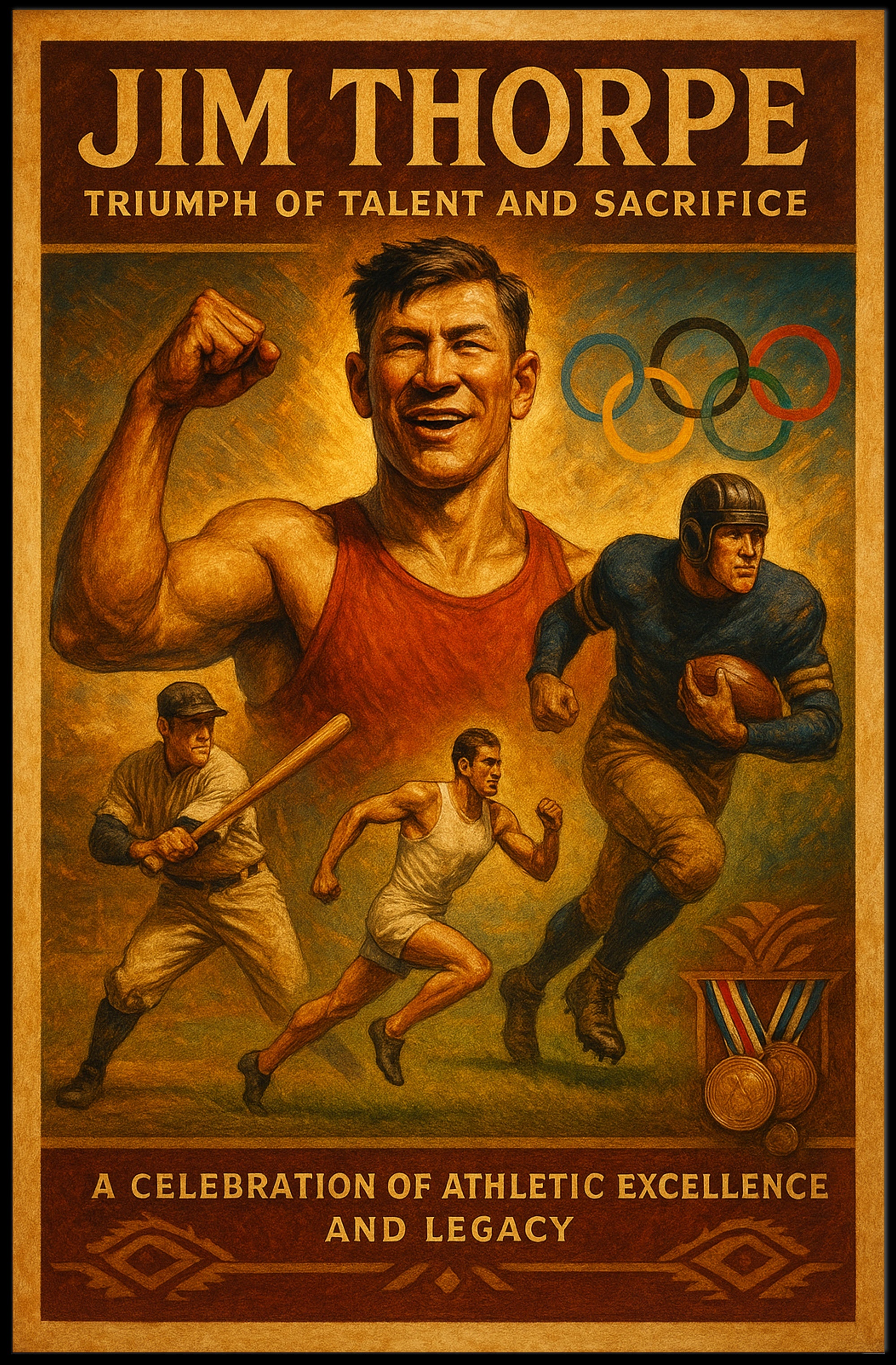 Jim Thorpe Triumph Poster of Talent and Sacrifice PosterGoat