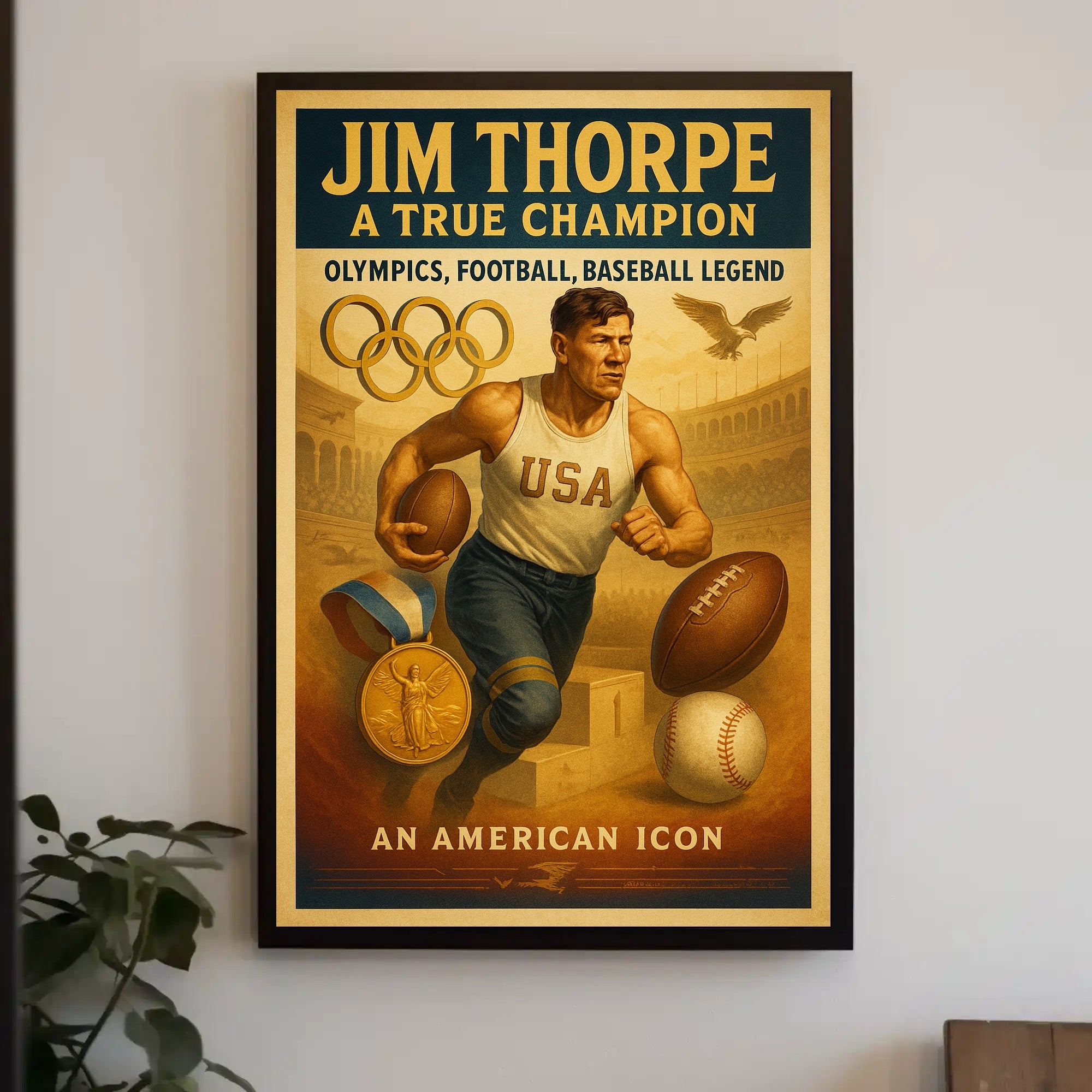Jim Thorpe True Champion Wall Art Print PosterGoat