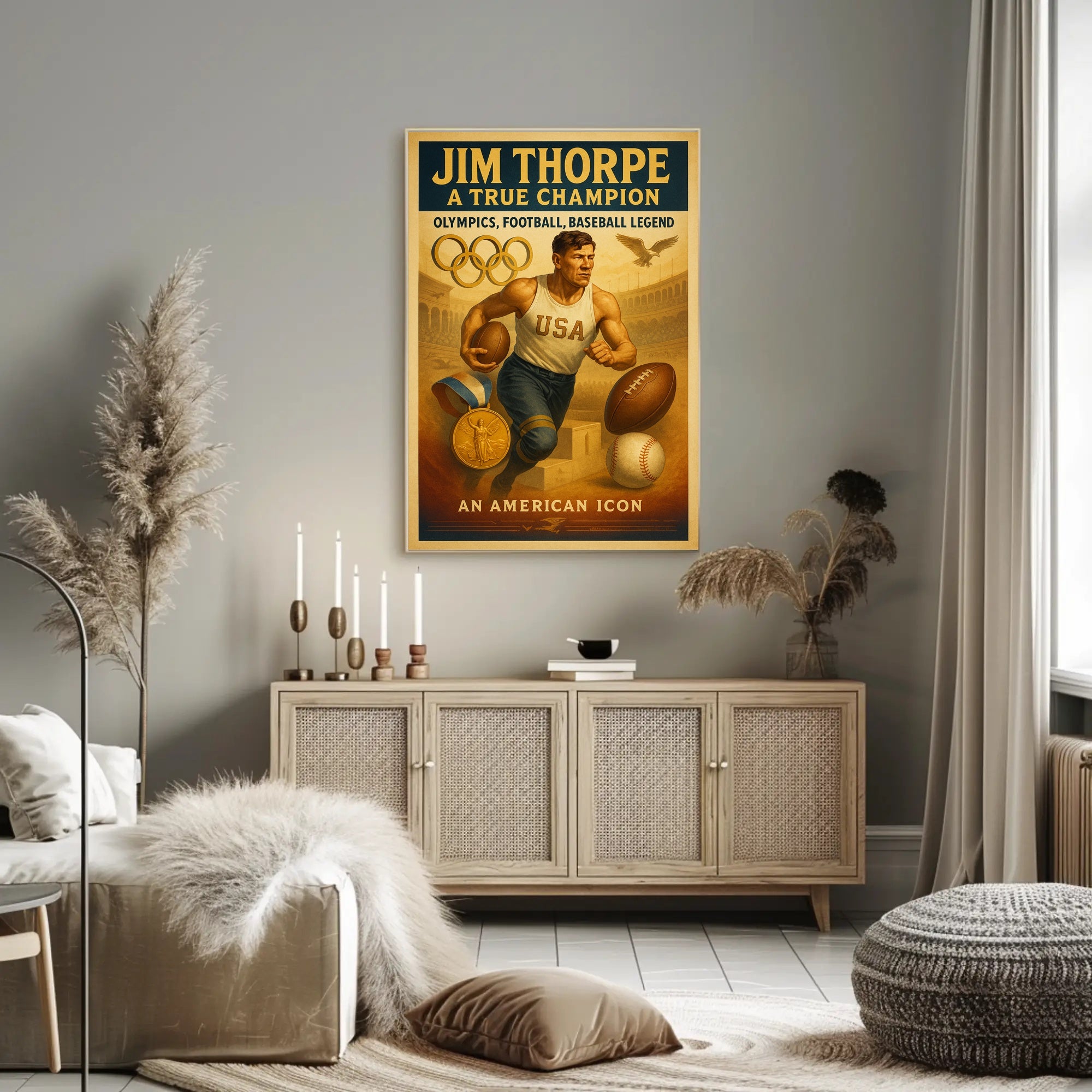 Jim Thorpe True Champion Wall Art Print PosterGoat