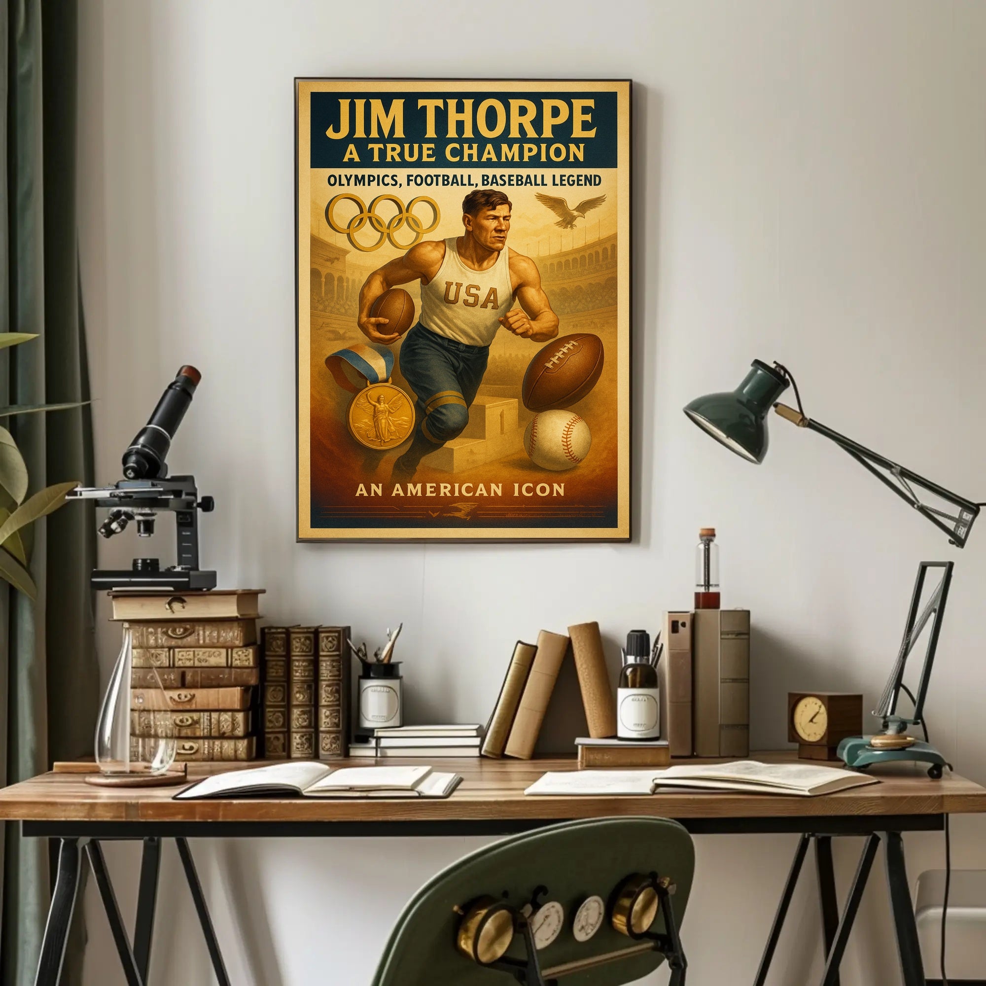 Jim Thorpe True Champion Wall Art Print PosterGoat