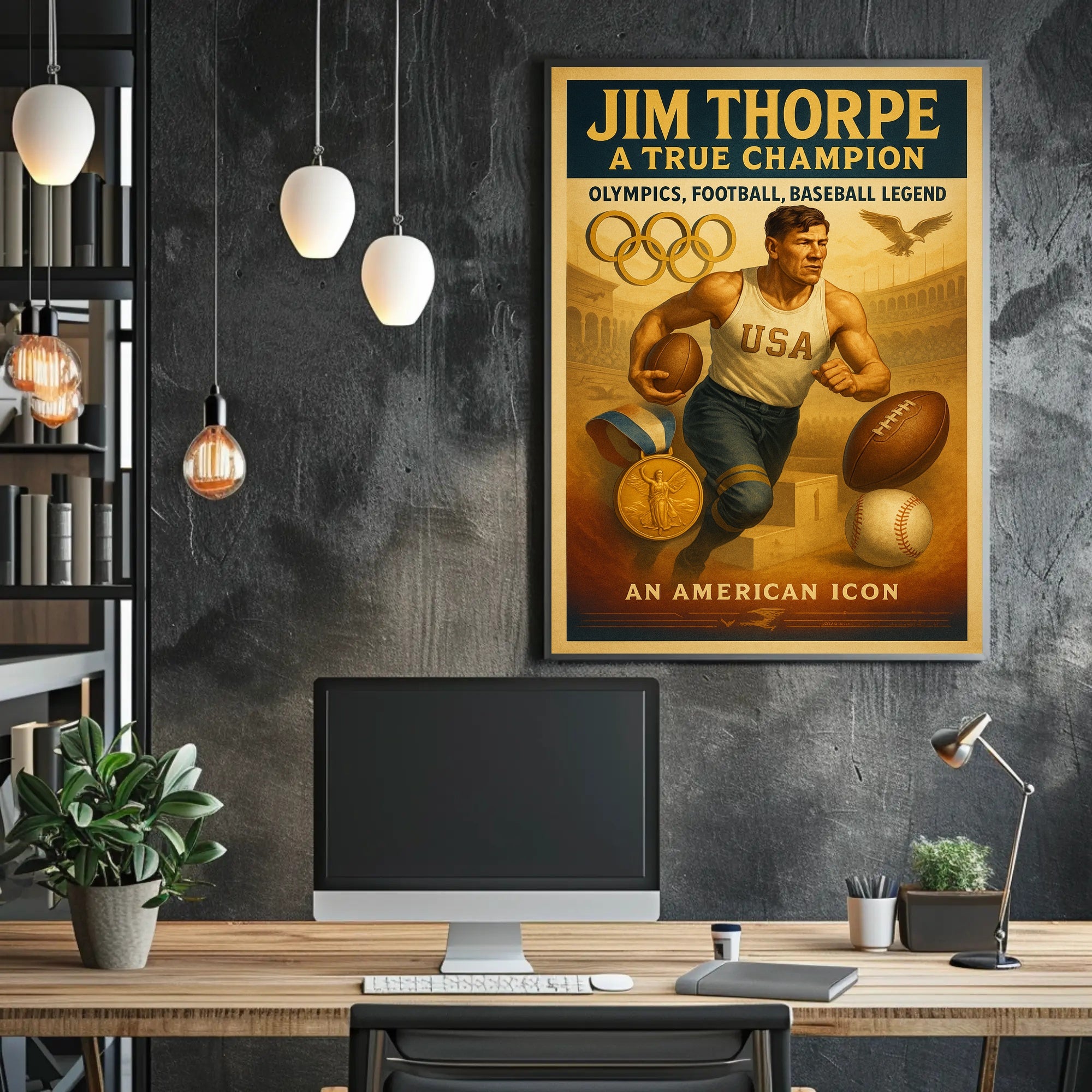 Jim Thorpe True Champion Wall Art Print PosterGoat