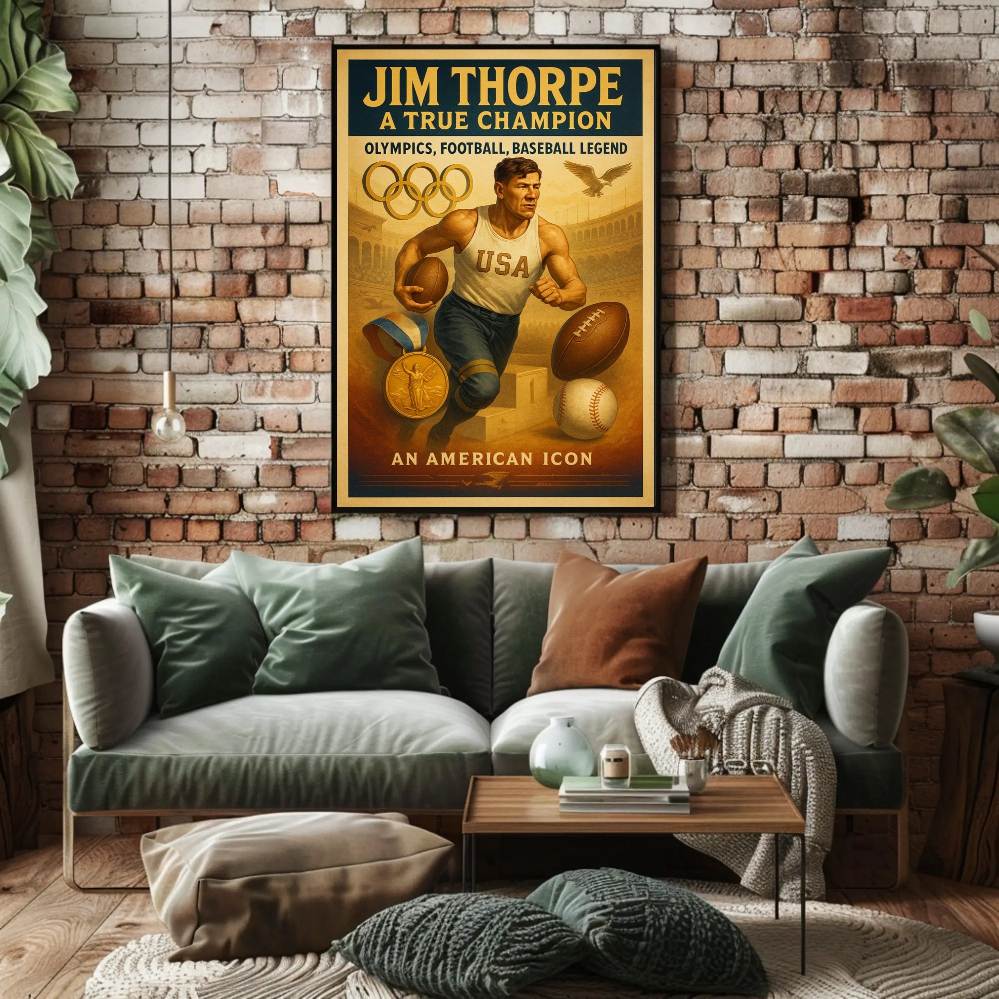 Jim Thorpe True Champion Wall Art Print PosterGoat