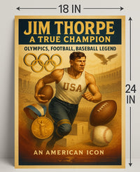 Jim Thorpe True Champion Wall Art Print PosterGoat