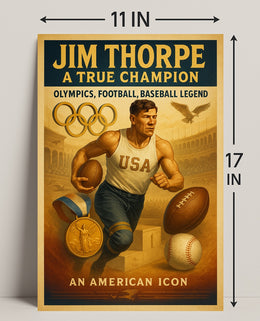 Jim Thorpe True Champion Wall Art Print PosterGoat