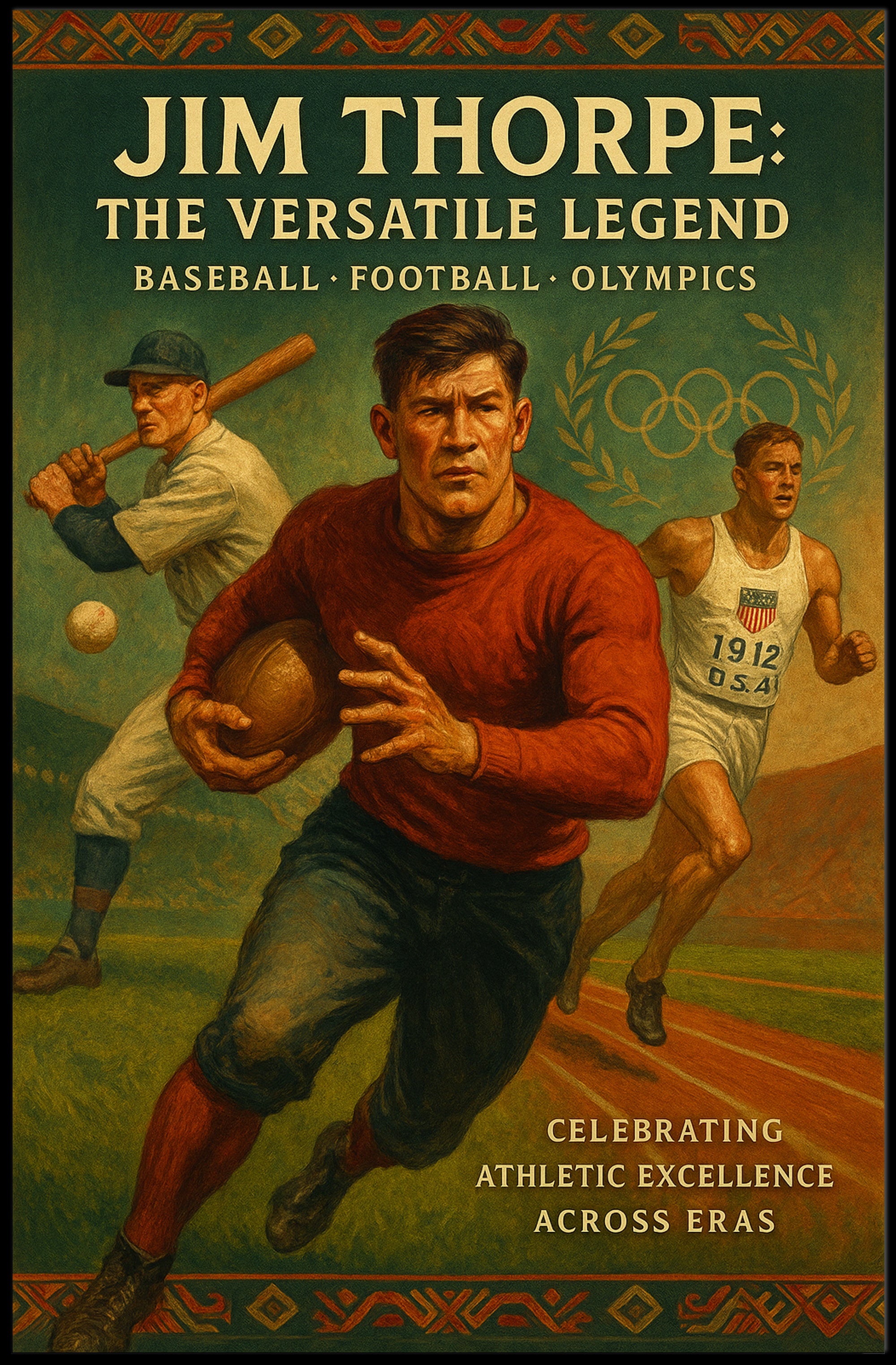 Jim Thorpe Versatile Legend Poster Art Print PosterGoat