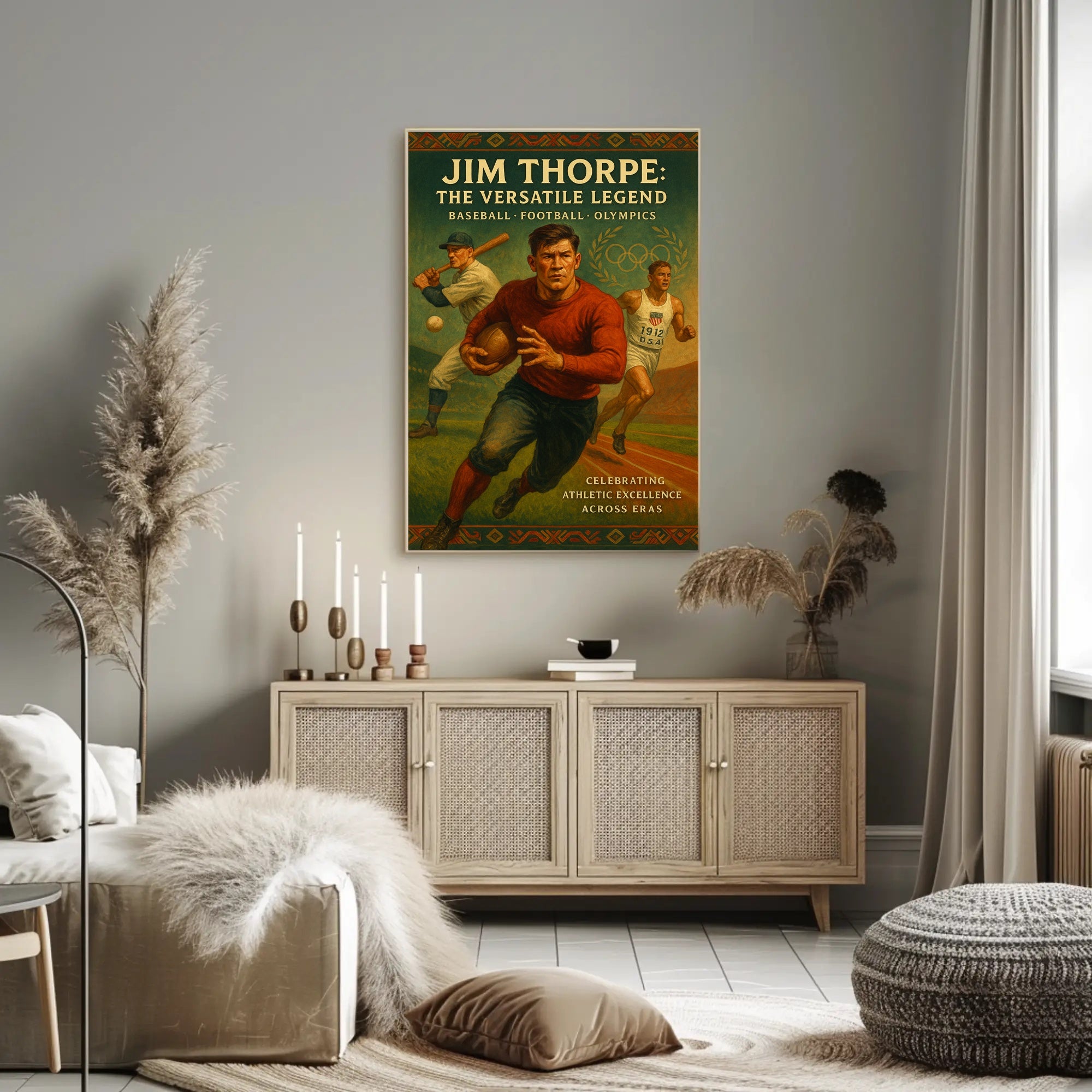 Jim Thorpe Versatile Legend Poster Art Print PosterGoat