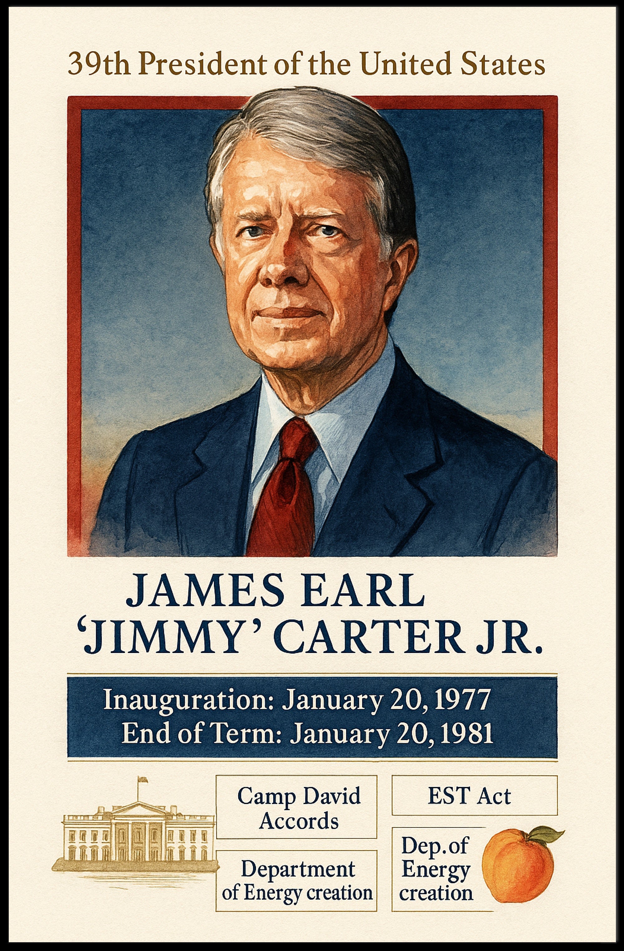 Jimmy Carter 39th President Poster PosterGoat