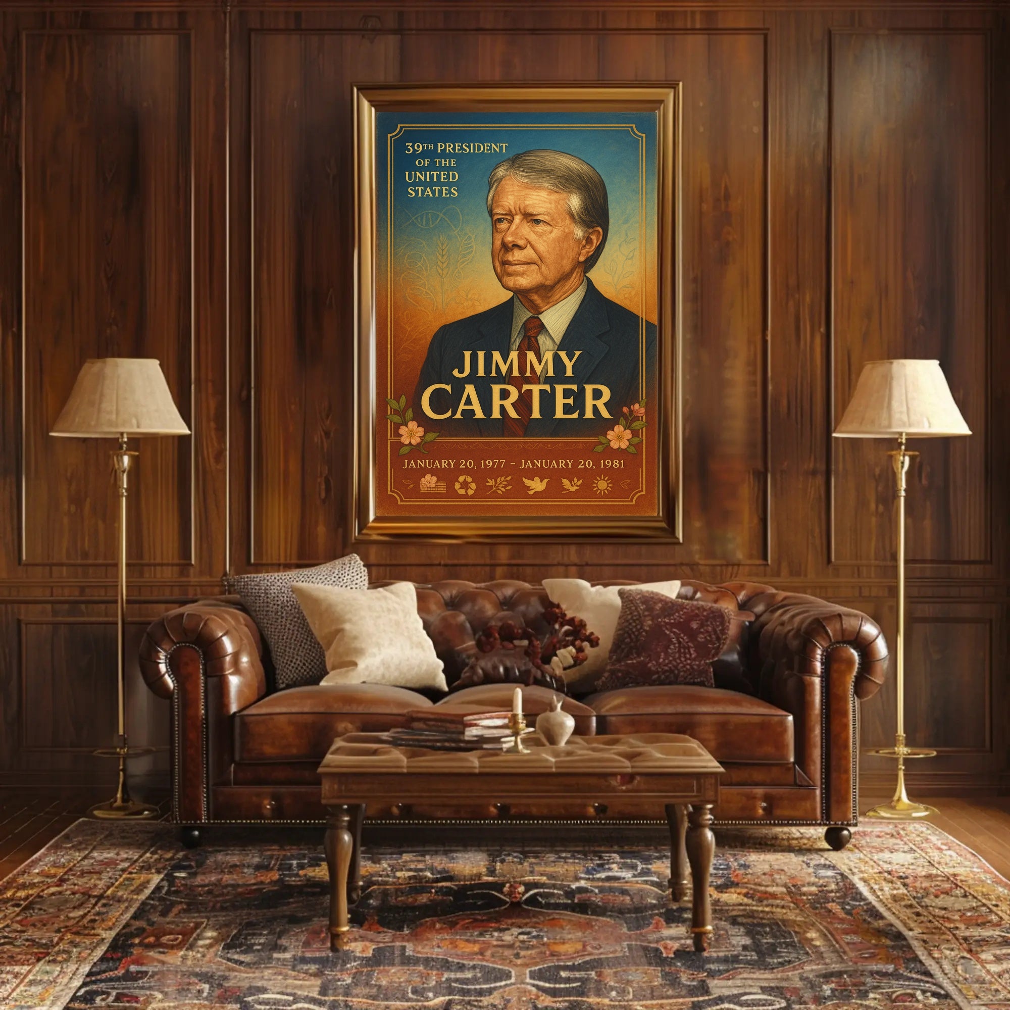 Jimmy Carter 39th President Wall Art Print PosterGoat
