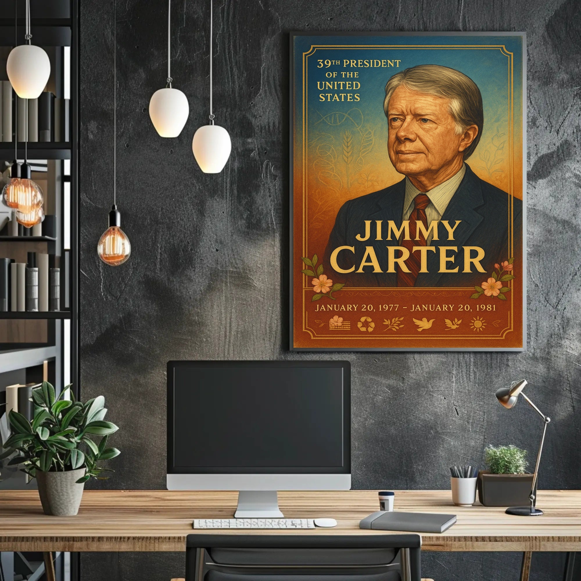 Jimmy Carter 39th President Wall Art Print PosterGoat