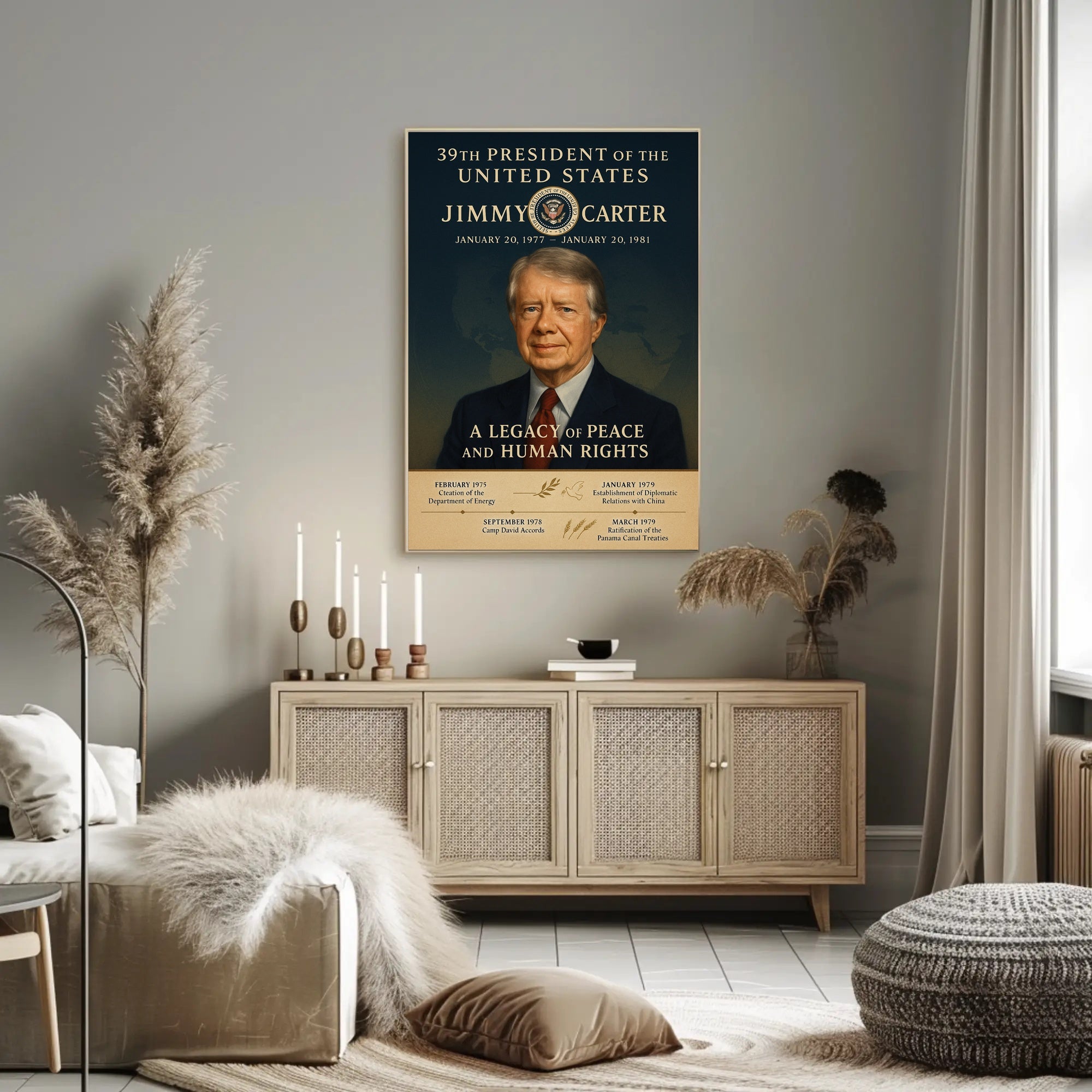 Jimmy Carter 39th President Wall Art Print PosterGoat