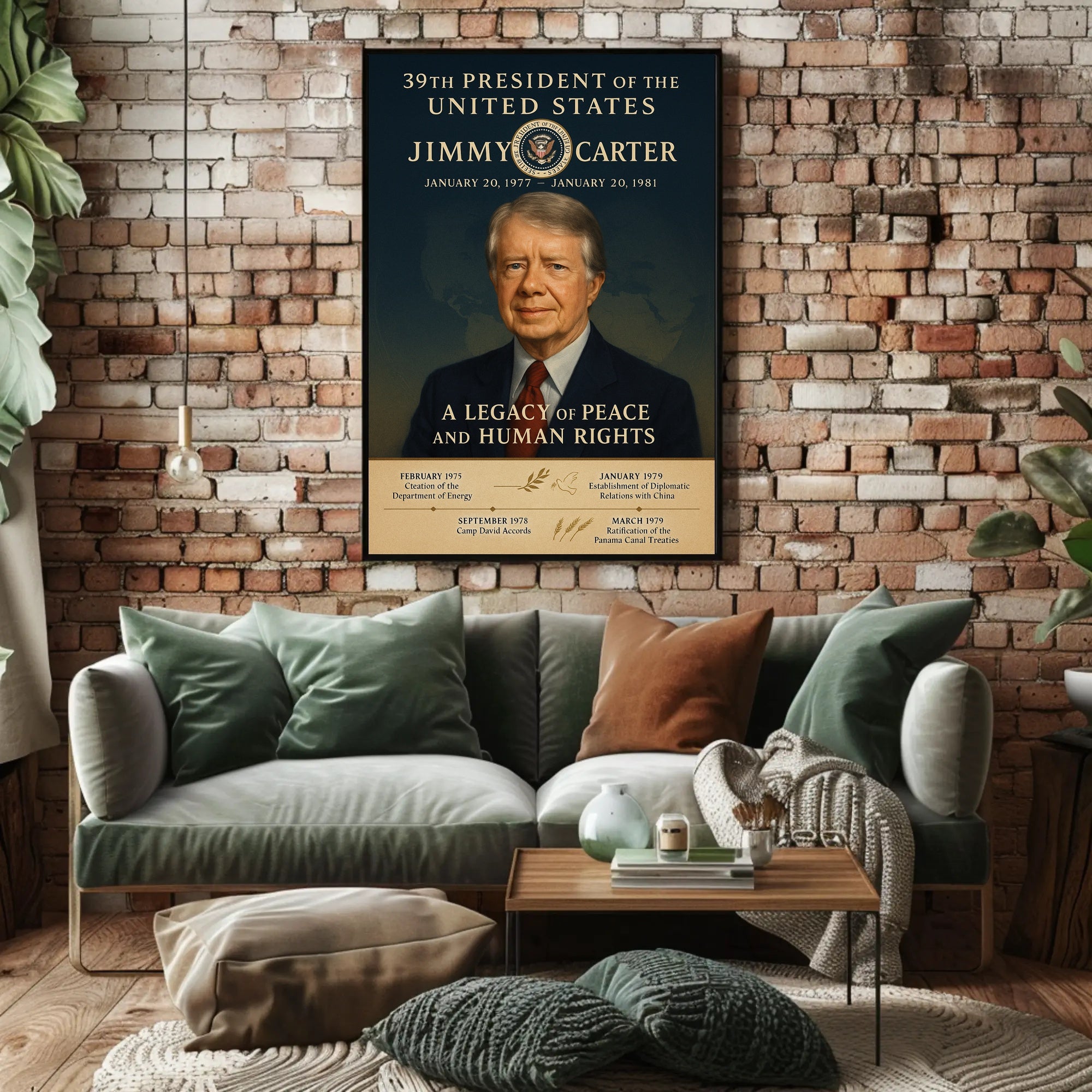 Jimmy Carter 39th President Wall Art Print PosterGoat