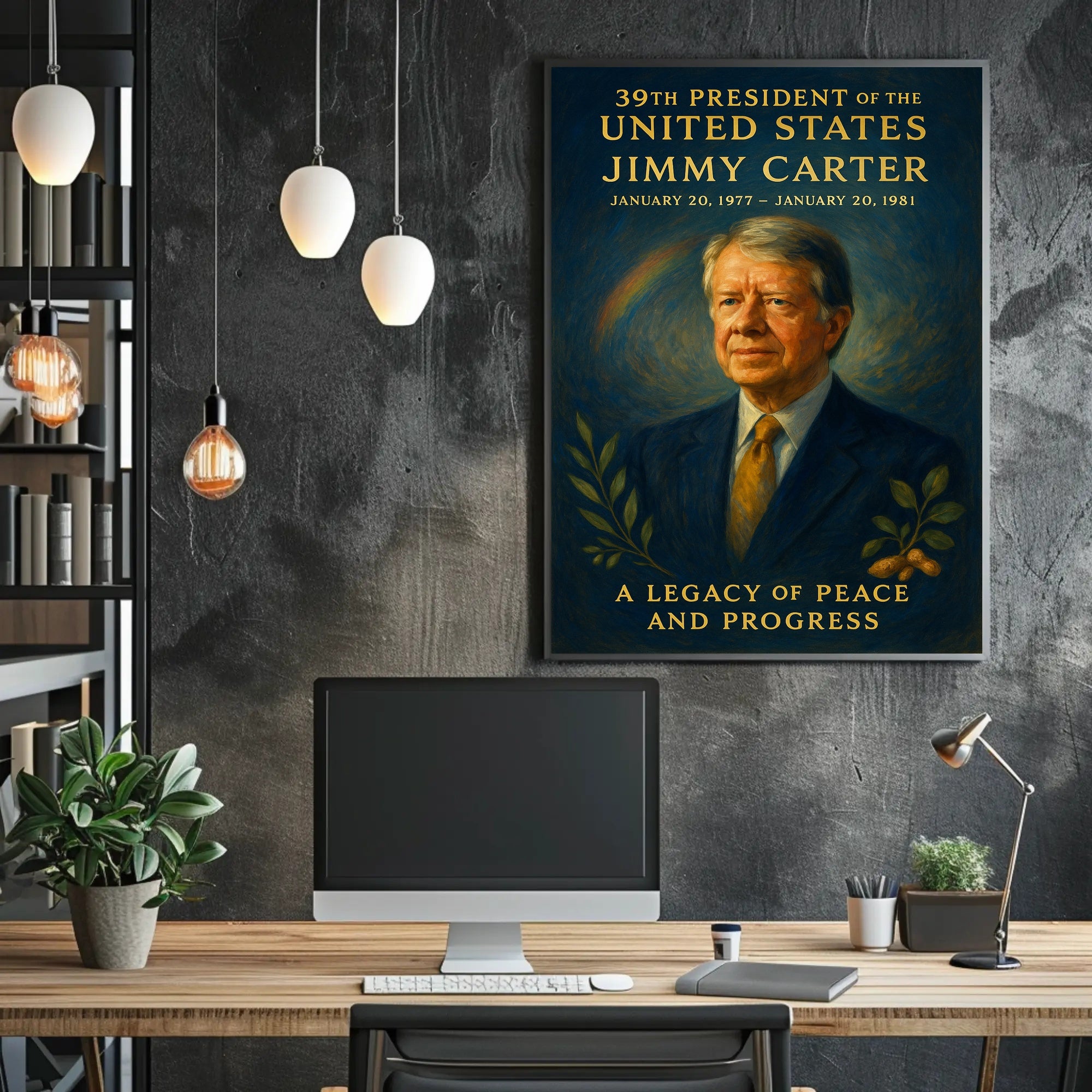 Jimmy Carter 39th President Wall Art Print PosterGoat