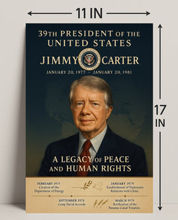 Jimmy Carter 39th President Wall Art Print PosterGoat